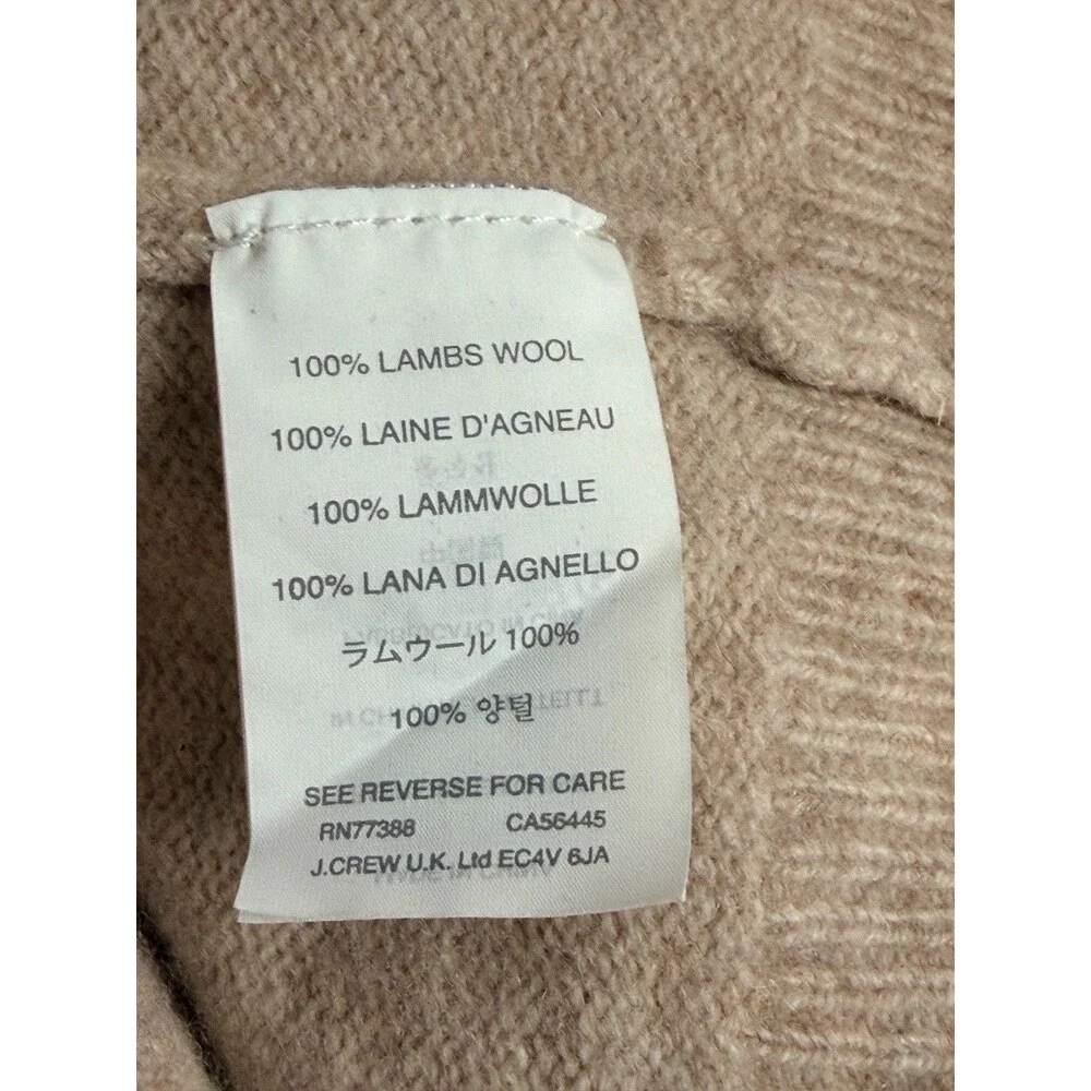 J.Crew Shawl Neck Sweater Men’s Medium  Heathered Tan Lambswool Academia Preppy